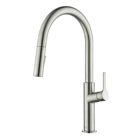 Kibi Fusion-T Single Handle Pull Down Kitchen Sink Faucet - Brushed Nickel KKF2018BN